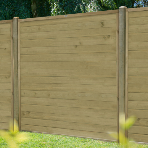 6Ft (1.83M X 1.83M) Pressure Treated Horizontal Tongue And Groove Fence Panel - Pack Of 3 (Home Delivery)