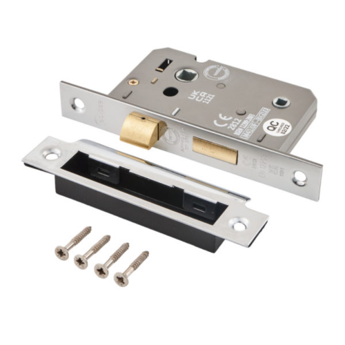 Mortice Bathroom Lock Nickel Plated 76mm