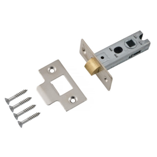 Tubular Mortice Latch Nickel Plated 63mm