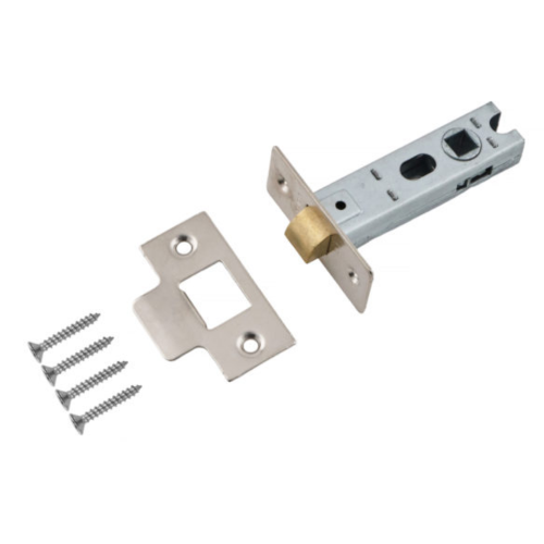 Tubular Mortice Latch Nickel Plated 76mm