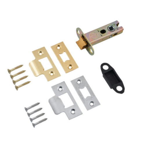 Heavy Duty Tubular Mortice Latch Satin Chrome / Electro Brass 76mm 