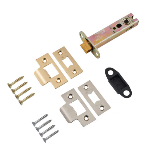 Heavy Duty Tubular Mortice Latch Satin Chrome / Electro Brass 102mm 