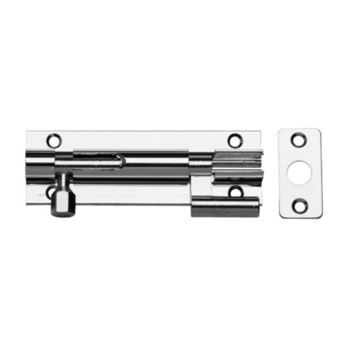 Necked Barrel Bolt Polished Chrome 100mm