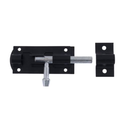 Straight Tower Bolt Black 75mm