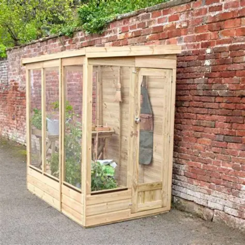 6X4 Wallscape Lean-To Greenhouse Solid Back (Home Delivery)