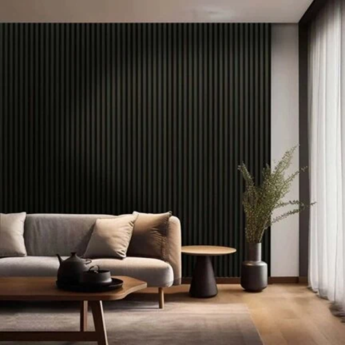 Acoustic Slatted Wall Panel Cinza 2400mm x 608mm x 21mm
