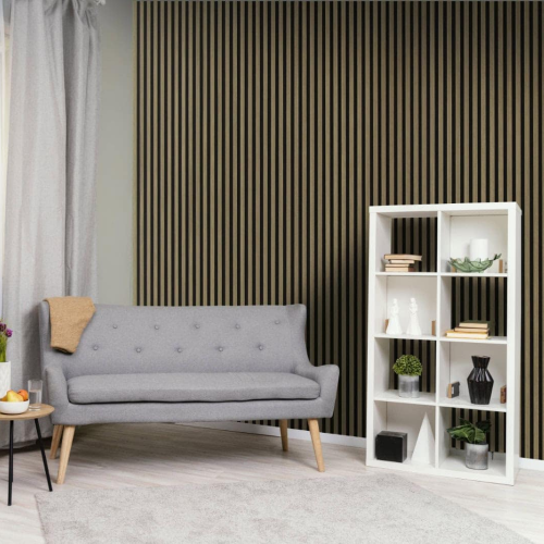 Acoustic Slatted Wall Panel Walnut 2400mm x 608mm x 21mm