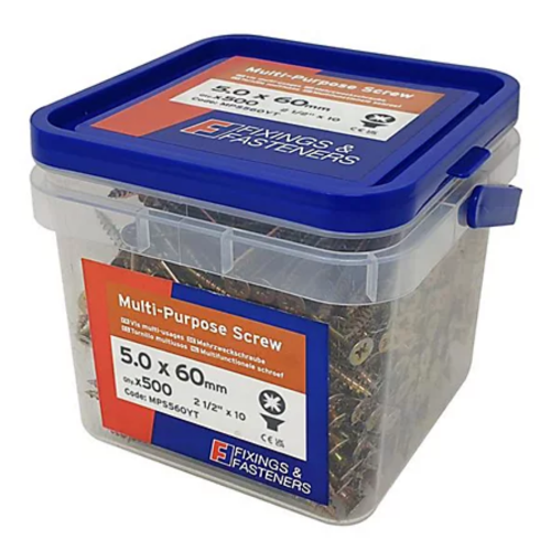 Forgefix ZYP Multi Purpose Screw 5 x 50mm Tub Qty 600