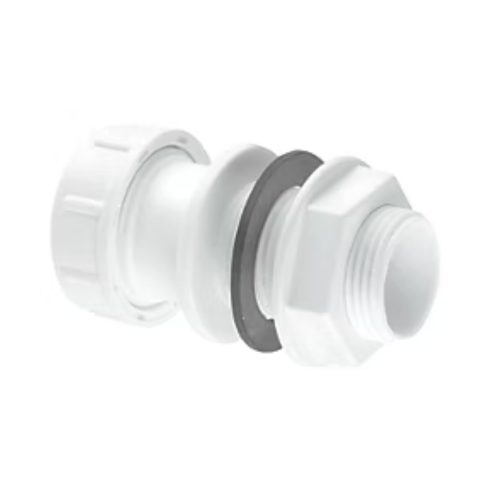 Overflow Compression Straight Tank Connector White
