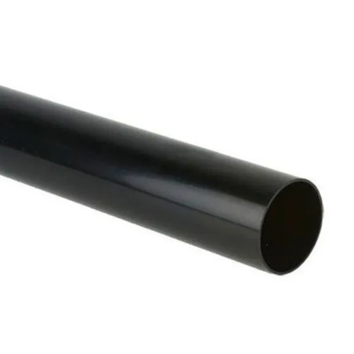 110mm Pushfit Soil Plain Pipe 3m Black