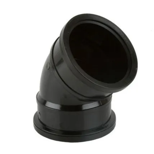 110mm Pushfit Soil Double Socket 135? Bend Black