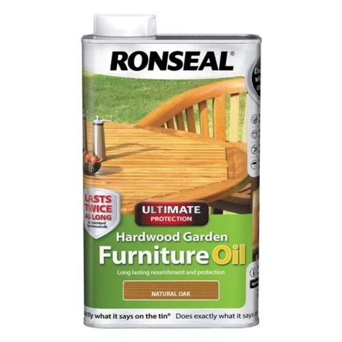 Ronseal Ultimate Protection Hardwood Garden Furniture Oil Oak 1L