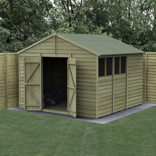 Beckwood 10X10 Apex Shed - 4 Windows - Double Door (Installed)