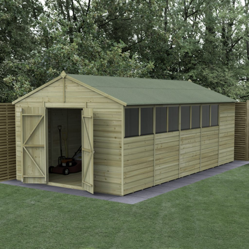 Beckwood 10X20 Apex Shed - 8 Windows - Double Door (Home Delivery)