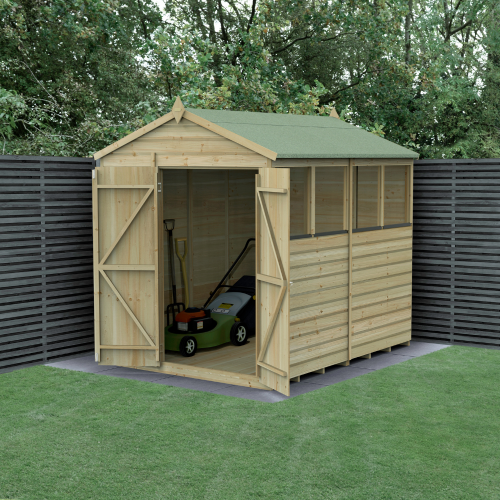 Beckwood 6X8 Apex Shed - 4 Windows - Double Door (Installed)