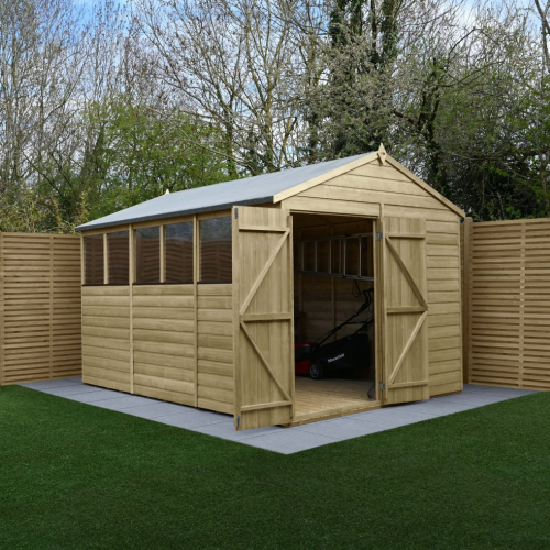 Beckwood 8X12 Apex Shed - 6 Windows - Double Door (Installed)