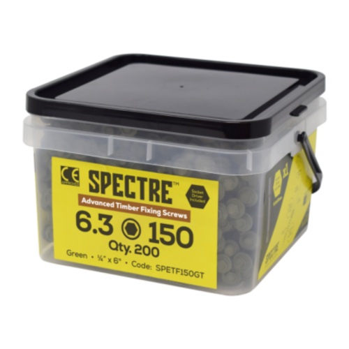 Spectre Timber Fixing Screw Tub 6.3 x 150mm Qty 200