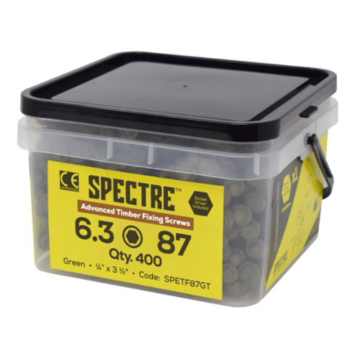 Spectre Timber Fixing Screw Tub 6.3 x 87mm Qty 400