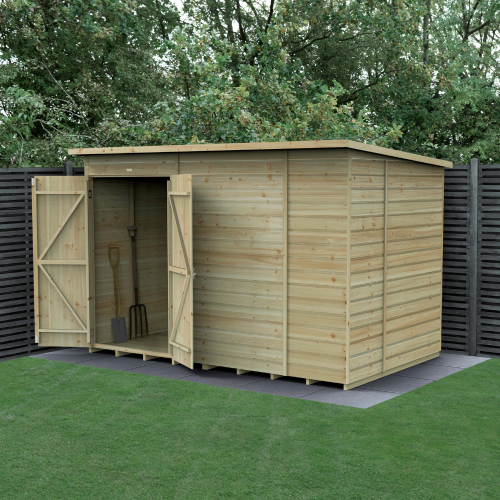 Beckwood 10X6 Pent Shed - No Windows - Double Door (Installed)