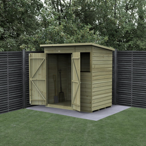 Beckwood 6X4 Pent Shed - 1 Window - Double Door (Home Delivery)