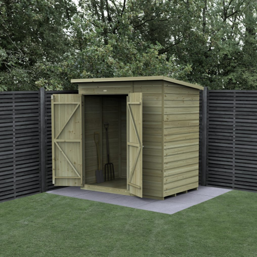 Beckwood 6X4 Pent Shed - No Windows - Double Door (Home Delivery)