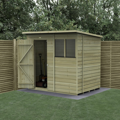 Beckwood 7X5 Pent Shed - 2 Windows - Double Door (Home Delivery)