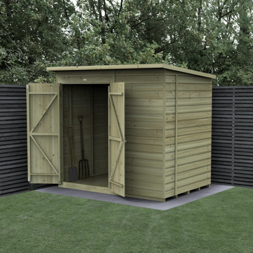 Beckwood 7X5 Pent Shed - No Windows - Double Door (Installed)