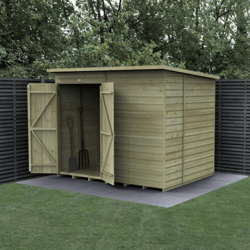Beckwood 8X6 Pent Shed - No Windows - Double Door (Installed)