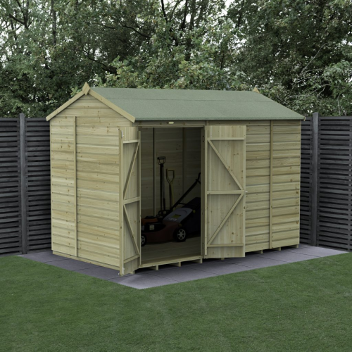 Beckwood 10X6 Reverse Apex Shed - No Windows - Double Door (Installed)