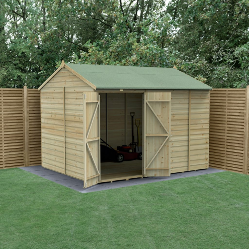 Beckwood 10X8 Reverse Apex Shed - No Windows - Double Door (Installed)