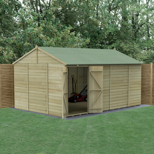 Beckwood 15X10 Reverse Apex Shed - No Windows - Double Door (Home Delivery)