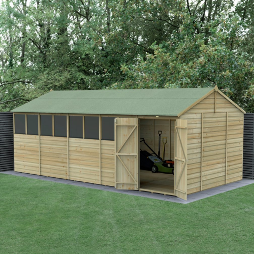 Beckwood 20X10 Reverse Apex Shed - 8 Windows - Double Door (Installed)