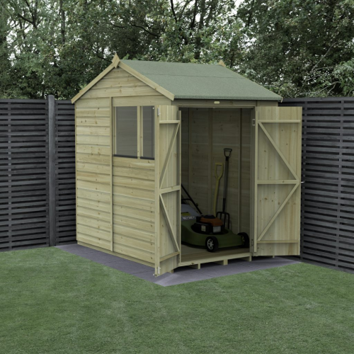 Beckwood 5X7 Reverse Apex Shed - 2 Windows - Double Door (Home Delivery)