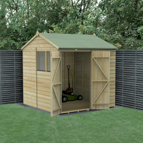 Beckwood 7X7 Reverse Apex Shed - 2 Windows - Double Door (Installed)