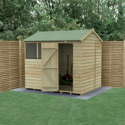 Beckwood 8X6 Reverse Apex Shed - 2 Windows - Double Door (Home Delivery)