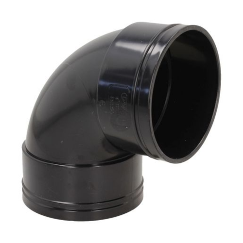 110mm Solvent Soil Double Socket 90? Bend Black