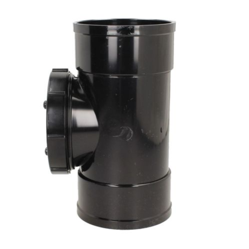 110mm Solvent Soil Access Plug Black