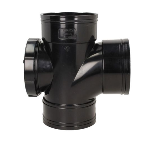 110mm Solvent Soil Strap On Boss black