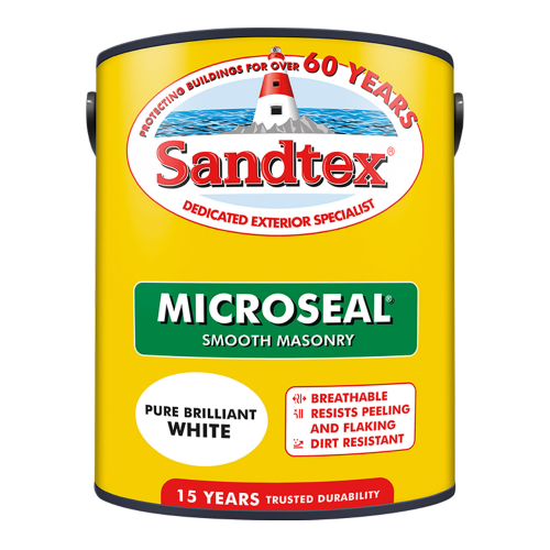 Sandtex Micro Seal Brilliant White Masonry Paint 2.5L