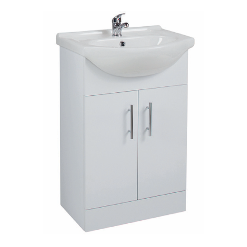Standing Bow Front Vanity Uniy White