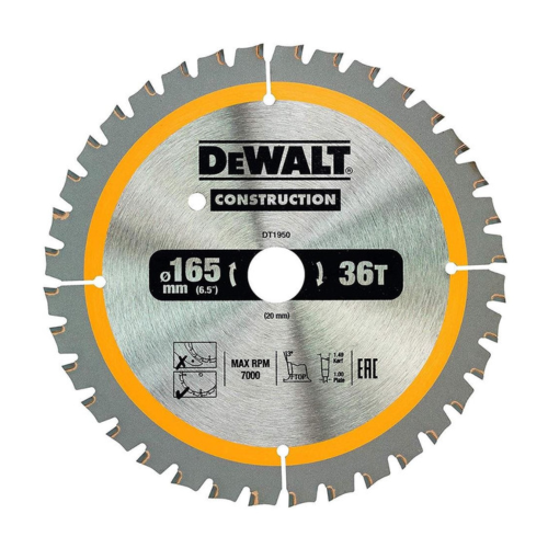 Dewalt Construction Circular Saw Blade 165mm x 36mm x 24T