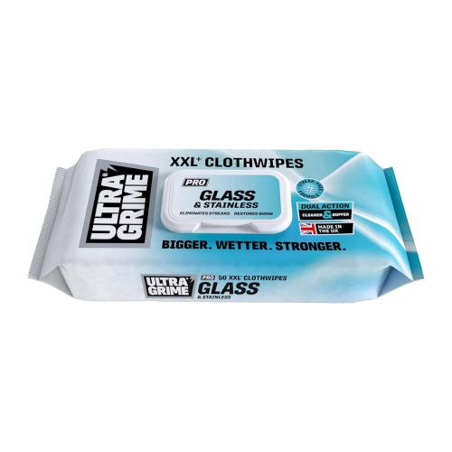 Ultragrime Pro Glass And Stainless Steel XXL+ Cleaning Wipes Pack Of 50