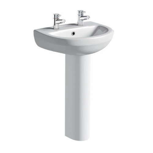 Full Pedastal Basin With 2 Tap Hole 540mm
