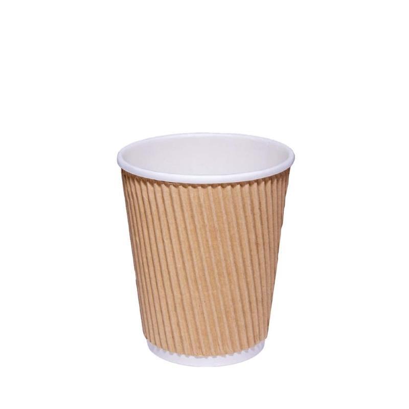 POS Kraft 8oz Ripple Hot Cup Pack 25