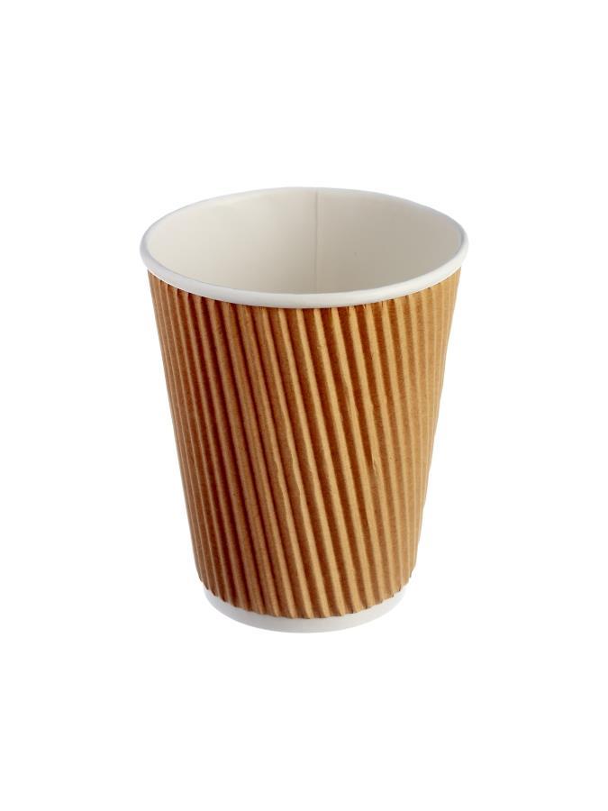 POS 12oz Kraft Ripple Hot Cup PK25