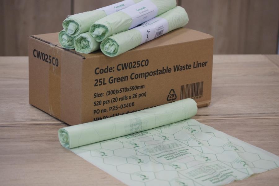 Compostable Caddy Liners 25 Litre (Roll x 26 Liners) - 0703259