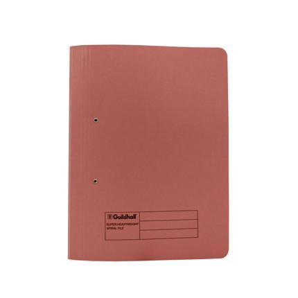 Guildhall Heavy Weight Spiral File, 420gsm, Foolscap Pink (Pack of 25)
