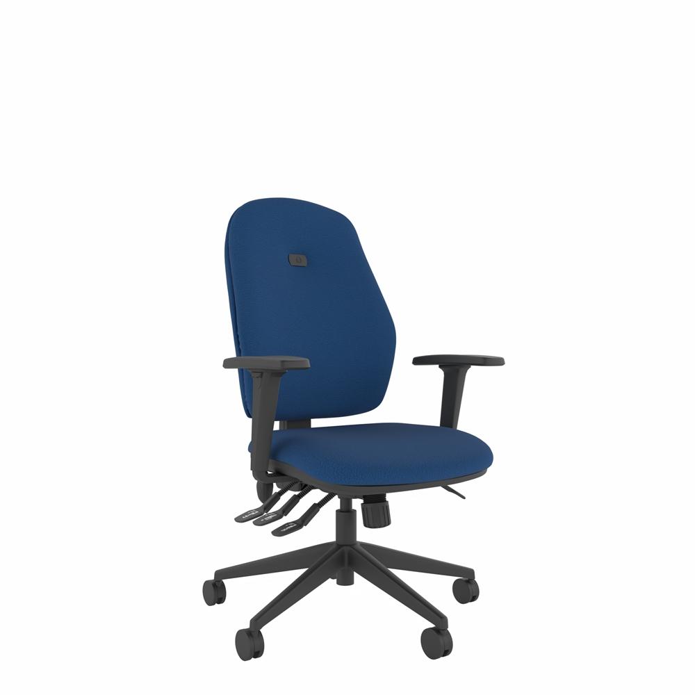 ErgoFIX Intro Upholstered Deluxe High Back Medium Seat, Inflatable Lumbar Posture Chair with 2D Arms & Air Cell Seat
