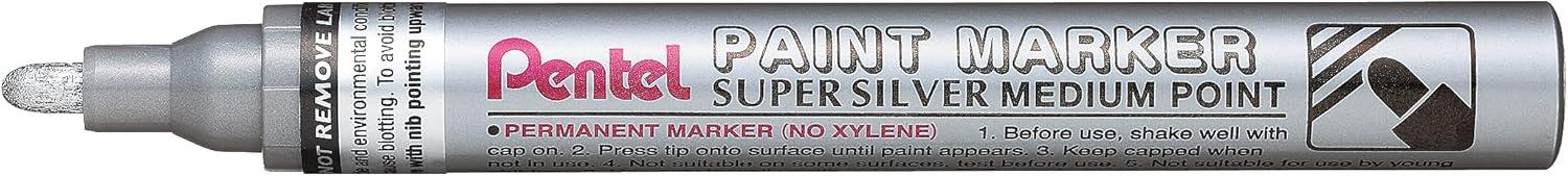 Pentel Paint Marker Medium Silver (Pack of 12) MMP10-Z