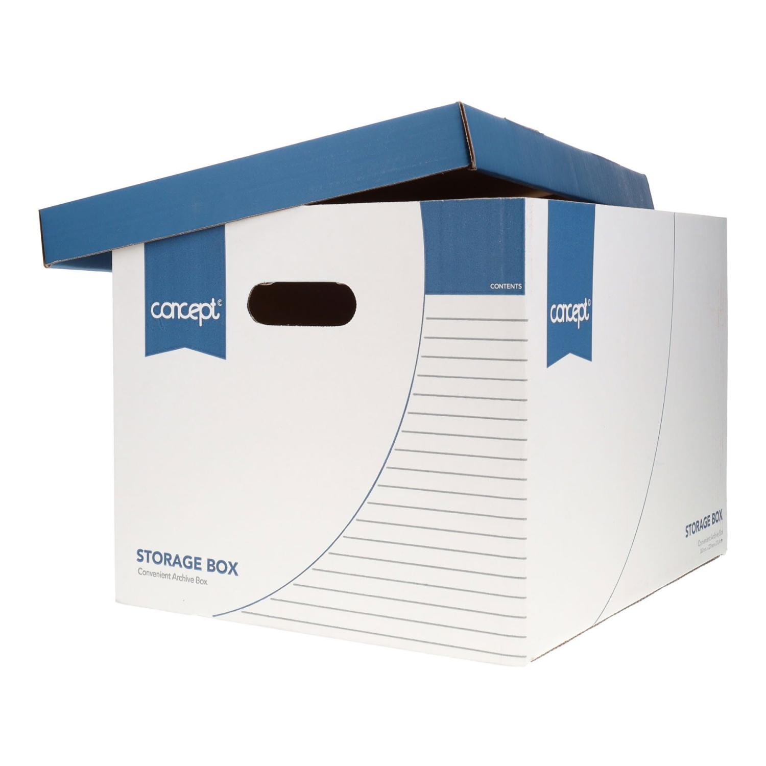 POS Storage Boxes Blue & White (Pack of 10)